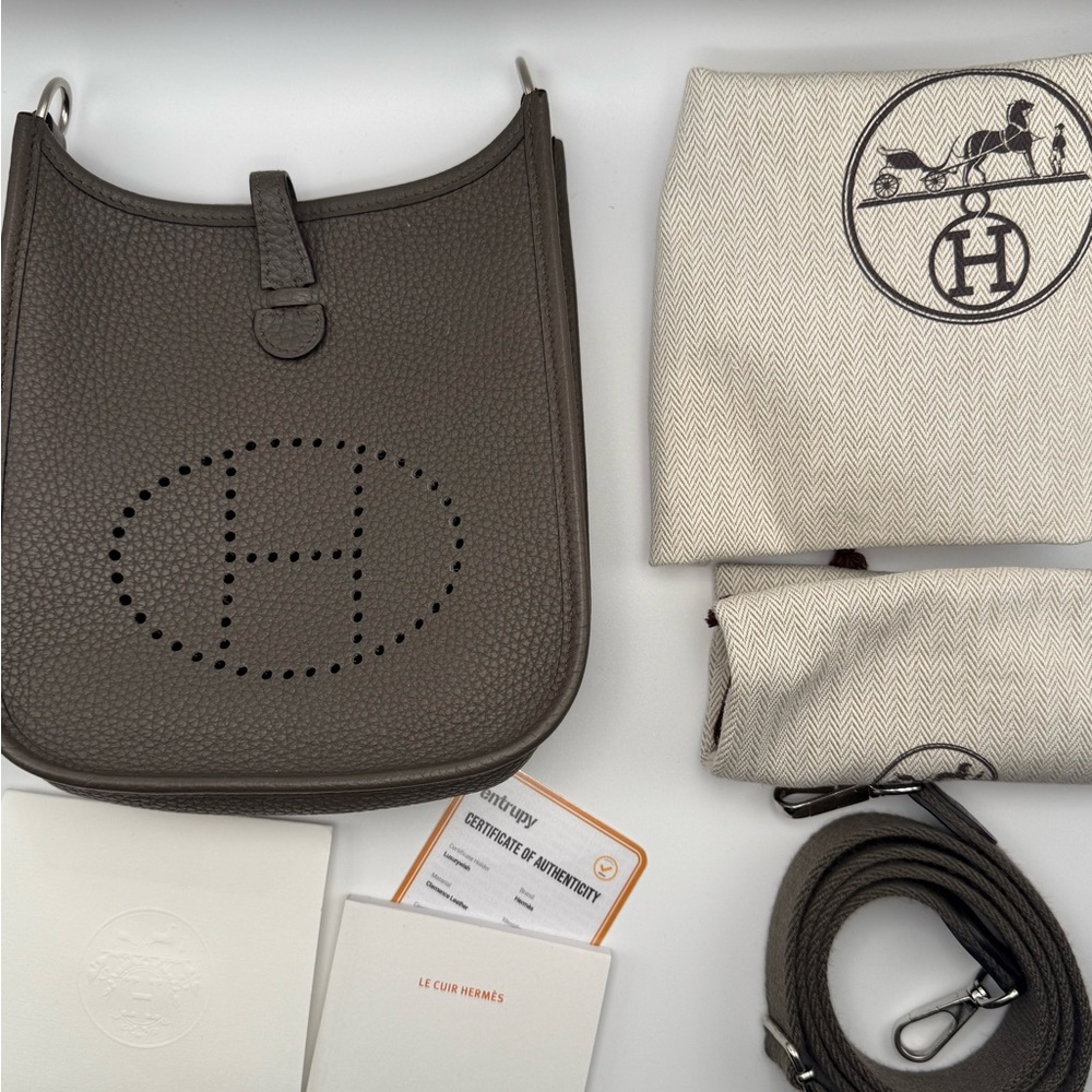 Hermes Evelyne TPM 16 Gris Asphalt PHW
